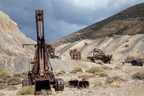 Tonopah, Nevada - The Tonopah Historic Mining Park. Mining began here in 1900 with the discovery of