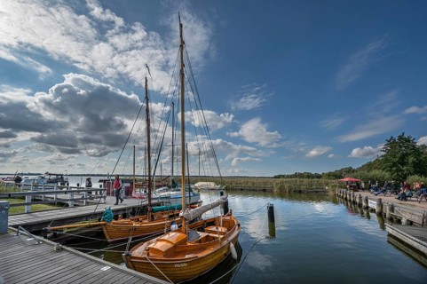 Sailing boats in the port of Wustrow, Darß, Mecklenburg-Vorpommern, Germany
