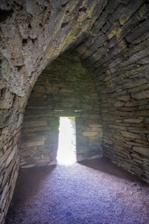 Interior view of Gallarus Oratory Early Christian Church, Kilmalkedar, Kerry, Ireland
