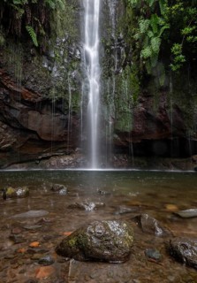 Cascata das 25 Fontes river and waterfall, 25 springs, hiking trail PR6, Levada das 25 Fontes,