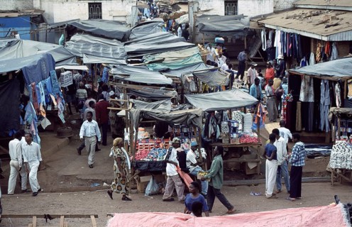People, market, marketplace, Lilongwe, Malawi, Africa, June 2000, vintage, retro, old, historic