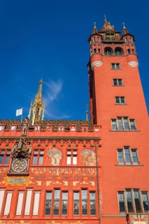 Exterior view of Red Town Hall, Market Square, Basel