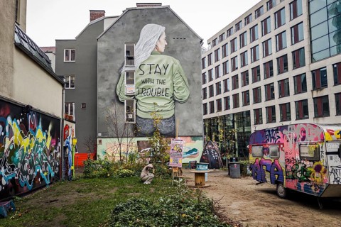 Trendy district with graffiti in the Gängeviertel, Neustadt, Hamburg
