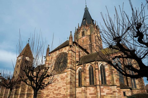 Gothic Church of St. Peter and Paul, Saints-Pierre-et-Paul, Wissembourg, Weissenburg, Alsace,