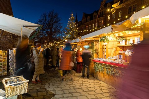 Elbhangfest Christmas market in Dresden Loschwitz in the historic village center of Loschwitz