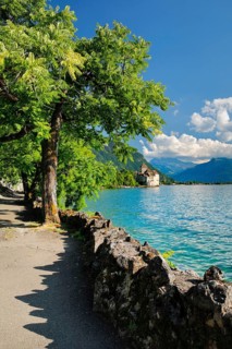 Chillon Castle on Geneva near Veytaux, Canton of Vaud, . switzerland