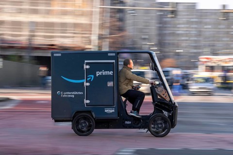E-cargo bike, e-cargo bike delivery vehicle, pedal drives with e-motor assistance, from the