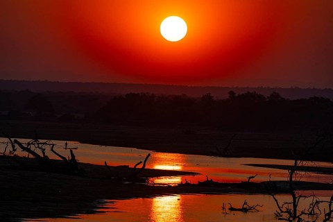 South Luangwa River at sunset dry season Zambia