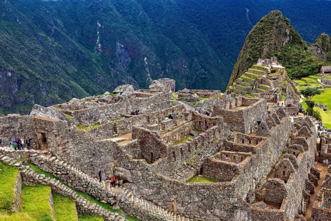 Comprehensive Ruin Landscape with Views of Mountains and Clouds, The Ruins of the Inca City of