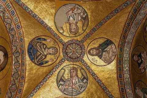 Mosaics in the Catholicon of the Hosios Luke Monastery, UNESCO World Heritage Site in Steiri,