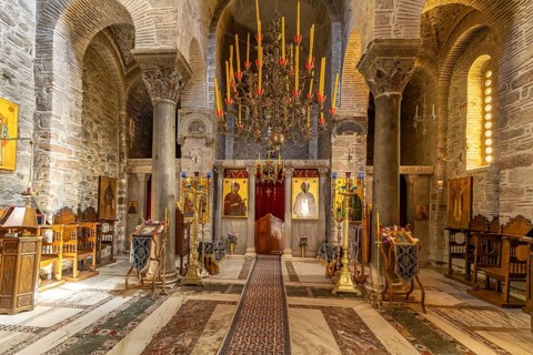 Catholic of Hosios Lukas Monastery, UNESCO World Heritage Site in Steiri, Greece