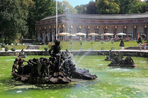 Water features of the Upper Grotto, Sun Temple, Hermitage in Bayreuth, Upper Franconia, Bavaria,