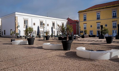 Courtyard of the Cidadele de Cascais Artists' Farm in Forte de Nossa Senhora da Luz de Cascais,