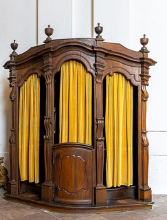 Interior photos in St. Salvator Cathedral in Fulda, officially High Cathedral in Fulda, center of