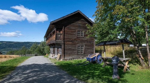 Maihaugen open-air museum with houses and objects from farms in Gudbrandsdal, Lillehammer am Mjøsa