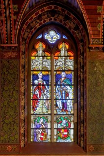 Holy Blood chapel, Figurative stained-glass window, Bruges, Belgium