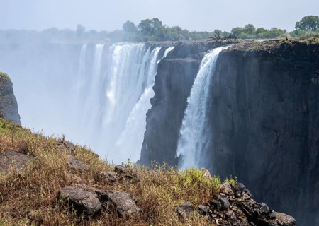 Water plunges into the depths, Victoria Falls, Zimbabwe