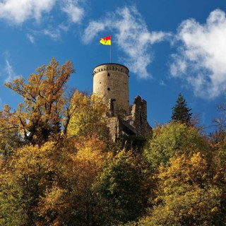 Godesburg in autumn, Bad Godesberg, Bonn, North Rhine-Westphalia, Germany