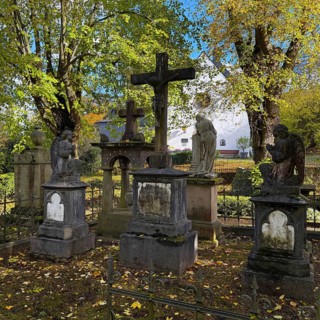 Old tombs at the castle cemetery at the Michaelskapelle, Bad Godesberg, Bonn, North
