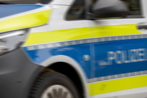 Close-up of a police vehicle as a symbol of a police operation