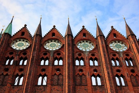 Town hall in the urban area of Altstadt, Stralsund, Hanseatic City of Stralsund, Vorpommern-Rügen
