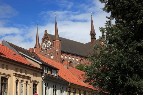 St. Mary's Church, also St. Mary's Church, center of the old town of Wismar, Northwest Mecklenburg
