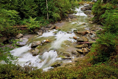 Diosaz mountain river in the gorge, Gorges de la Diosaz, Les Houches, Chamonix-Mont-Blanc,