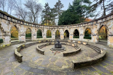 Memorial in memory of for in honor of the dead from the wars In the Wittringer Wald recreation