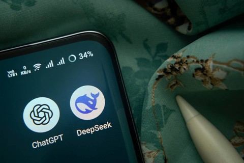 Dhaka, Bangladesh- 07 May 2025: ChatGPT and Deepseek app icon is seen on smartphone