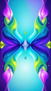 Symmetric Abstract Bright Liquid Ornament Background, futuristic wallpaper template illustration,