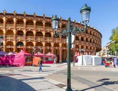 Plaza de Toros de la Misericordia historic bullring building, city of Zaragoza, Aragon, Spain