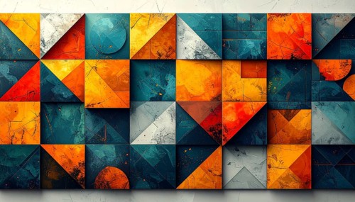 Abstract modern template, geometric effect stylized as mosaic tile, vibrant colorful business