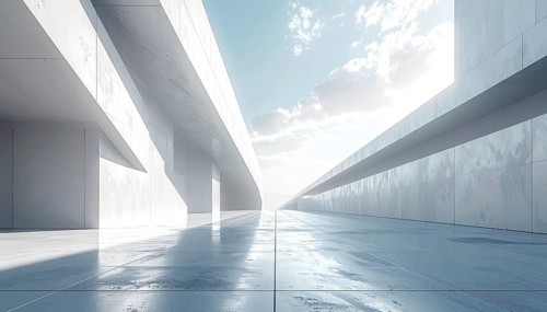 3d illustration of abstract modern architecture background, Minimal geometry architectural design,