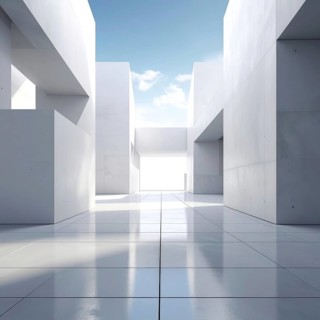 3d illustration of abstract modern architecture background, Minimal geometry architectural design,