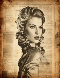 Grunge old public newspaper, texture background wallpaper illustration, vintage tattered yellow