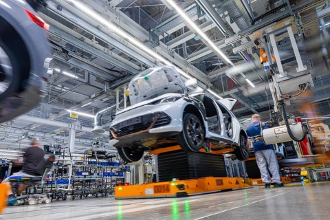 Electric car production in the assembly halls of VW in Zwickau, Zwickau, Saxony, Germany