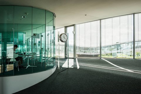 Interior view, Rolex Learning Centre, École polytechnique fédérale de Lausanne, EPFL, Lausanne,