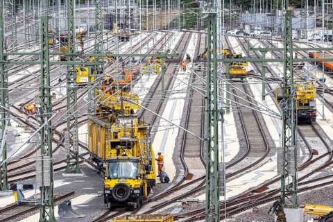 New Untertürkheim railway sidings. Train services are being reorganised as part of Stuttgart 21.