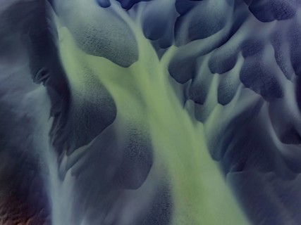 River, river course, river delta, aerial view, sediments, structures, South Iceland, Iceland