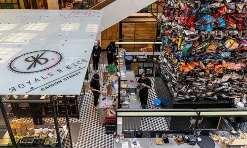 Interior design commercial property, partially vacant Shopping Quartier 205 in Friedrichstrasse and
