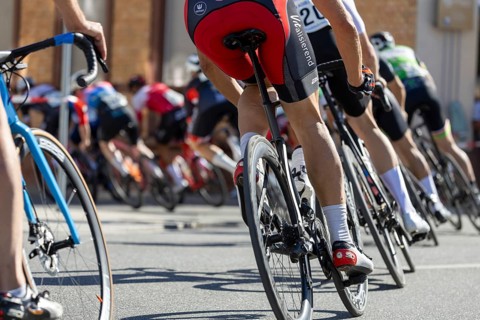 42nd Kerwe cycle race in Mutterstadt, Palatinate. Prize of the municipality & Sparkasse Vorderpfalz