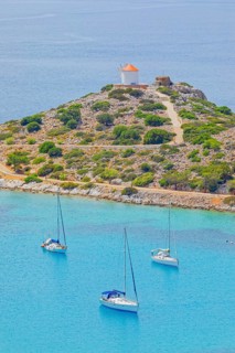 Panormitis bay, high angle view, Panormitis, Symi Island, Dodecanese Islands, Greece