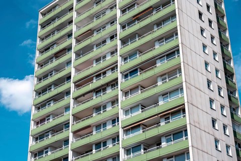 Residential tower block, in Essen-Steele, tallest residential building in the city, over 130 flats