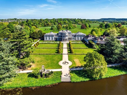 Shugborough Estate from a drone, Great Haywood, Staffordshire, England, United Kingdom