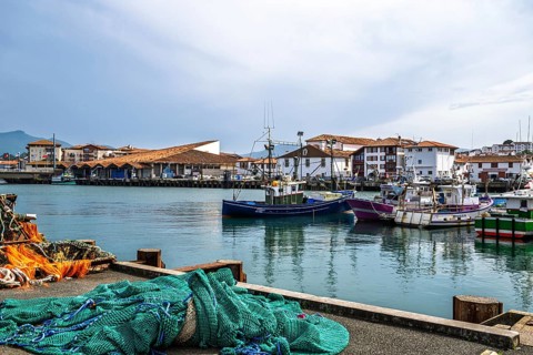 Marina in Saint-Jean-de-Luz, Nouvelle-Aquitaine, Pyrenees-Atlantiques, France