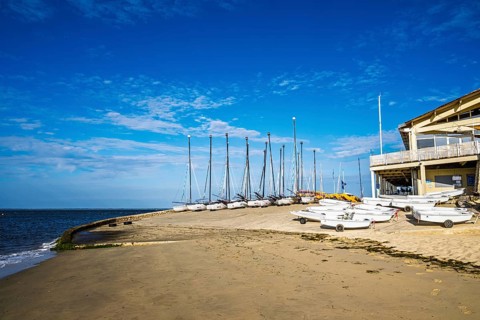 Marina and Beach in Arcachon, Gironde, France