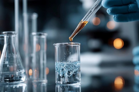 Medical research and development in advanced lab or research center. Development of new vaccines