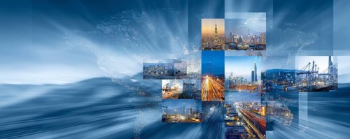 Concept of global international trade and commerce and interconnected businesses global