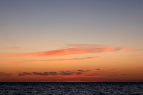 Sunset by the sea, North Sea, English Channel, Étretat, evening mood, atmospheric, Normandy,