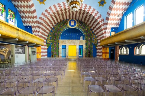 Renovated interior of the Neolog Synagogue converted into a cultural centre by Berlin architect